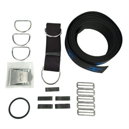 Secure Harness Webbing Kit, includes Stainless Steel Hardware - Blue